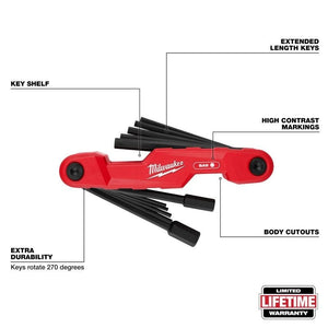Milwaukee 48 - 22 - 2180 11 - Key Electrician's Folding Hex Key Set - SAE - Mississauga Hardware Centre Inc