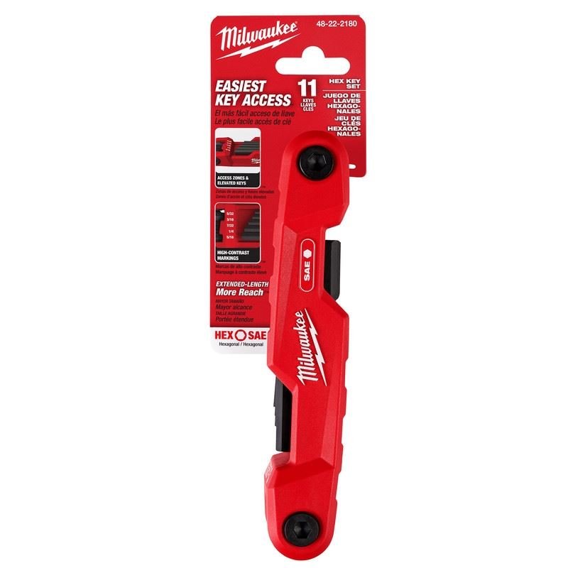Milwaukee 48 - 22 - 2180 11 - Key Electrician's Folding Hex Key Set - SAE - Mississauga Hardware Centre Inc
