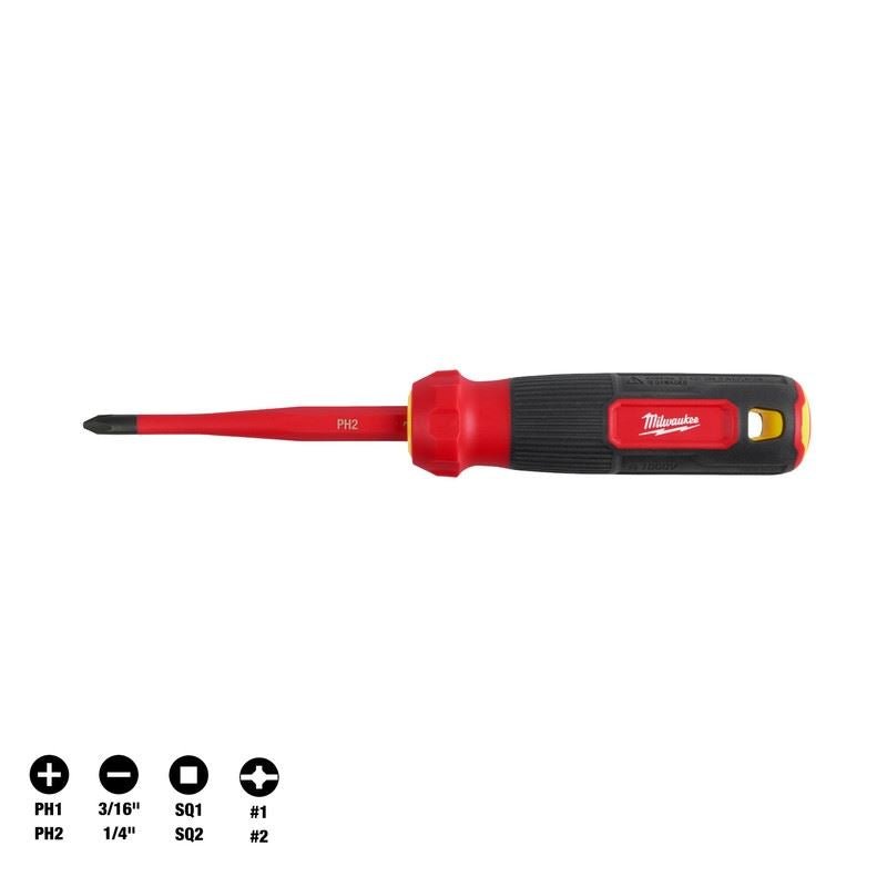 Milwaukee 48 - 22 - 2218 8 - in - 1 1000V Insulated Slim Tip Multi - Bit Screwdriver - Mississauga Hardware Centre Inc