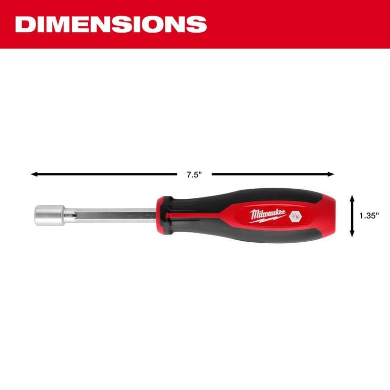 Milwaukee 48 - 22 - 2544 4pc Magnetic SAE HOLLOWCORE Nut Driver Set - Mississauga Hardware Centre Inc