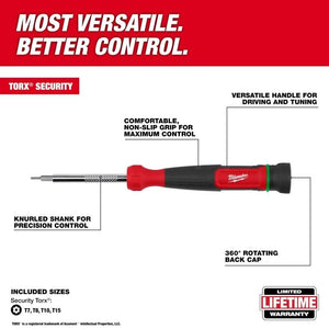 Milwaukee 48 - 22 - 2931 4 - in - 1 TORX Security Precision Multi - Bit Screwdriver - Mississauga Hardware Centre Inc
