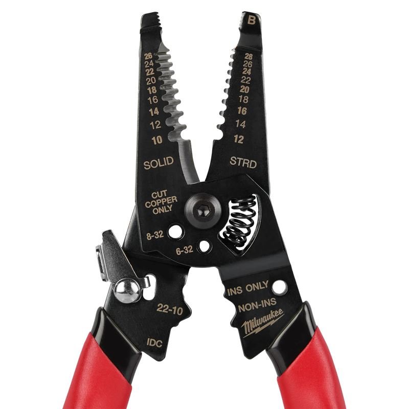 Milwaukee | 48 - 22 - 3052 10 - 28 AWG Multi - Purpose Dipped Grip Wire Stripper & Cutter w/ Reinforced Head - Mississauga Hardware Centre Inc
