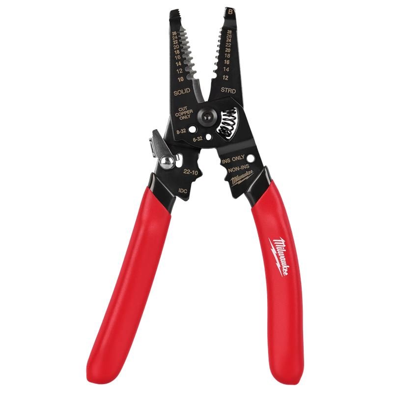 Milwaukee | 48 - 22 - 3052 10 - 28 AWG Multi - Purpose Dipped Grip Wire Stripper & Cutter w/ Reinforced Head - Mississauga Hardware Centre Inc