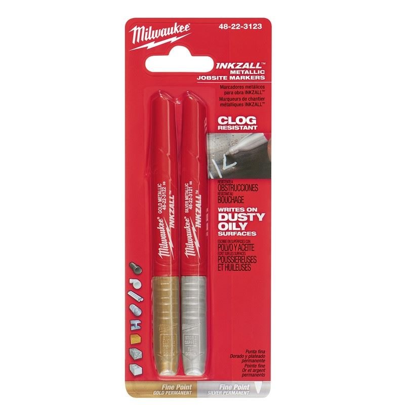 Milwaukee 48 - 22 - 3123 INKZALL Fine Point Metallic Marker - 2pk - Mississauga Hardware Centre Inc