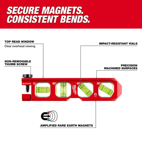 Milwaukee 48 - 22 - 5110 6.5” Pipe Lock Billet Torpedo Level - Mississauga Hardware Centre Inc
