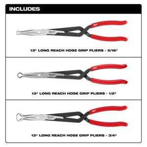 Milwaukee 48 - 22 - 6563 3PC Long Reach Hose Grip Pliers Set - Mississauga Hardware Centre Inc