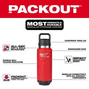 Milwaukee 48 - 22 - 8397R PACKOUT 36oz Insulated Bottle with Chug Lid - Red - Mississauga Hardware Centre Inc