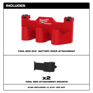 Milwaukee 48 - 22 - 8604 PACKOUT™ Tool Box M12™ Battery Rack Attachment - Mississauga Hardware Centre Inc
