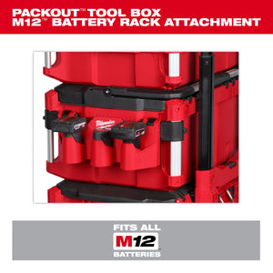 Milwaukee 48 - 22 - 8604 PACKOUT™ Tool Box M12™ Battery Rack Attachment - Mississauga Hardware Centre Inc