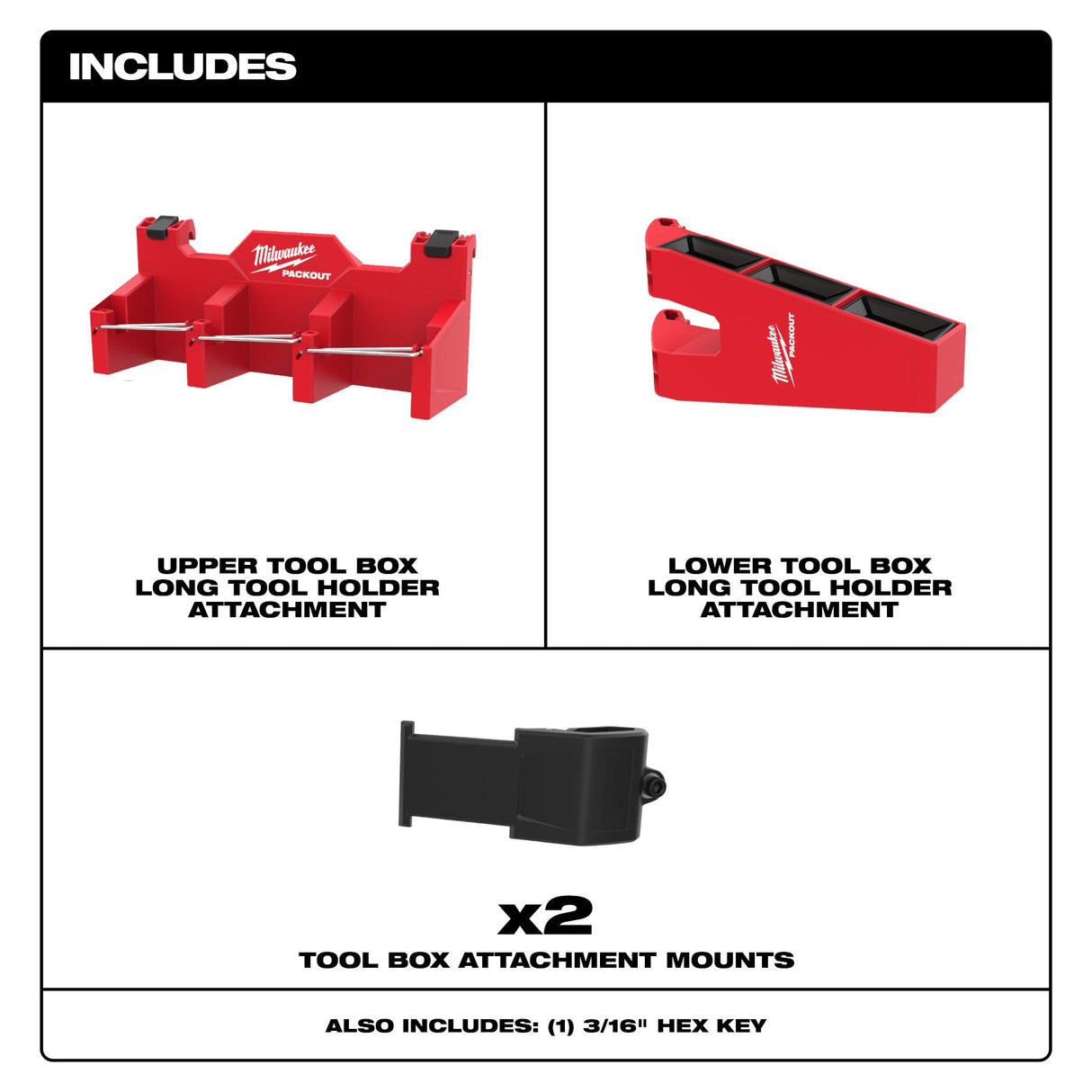 Milwaukee 48 - 22 - 8607 PACKOUT™ Tool Box Long Tool Holder Attachment - Mississauga Hardware Centre Inc