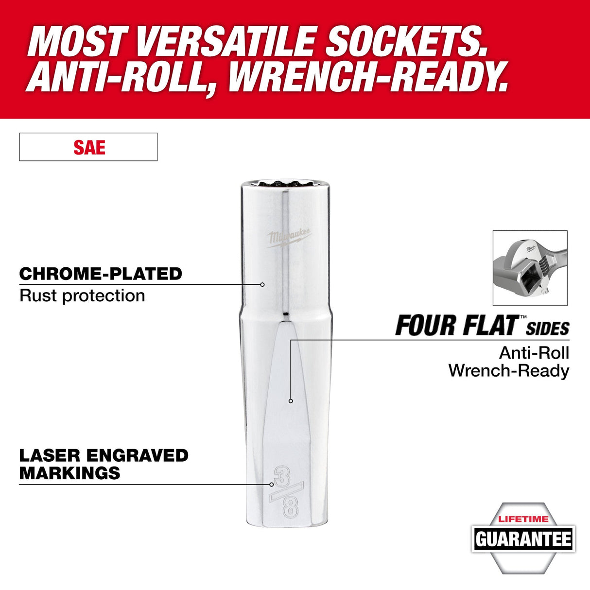 Milwaukee 48 - 22 - 9285 98pc 3/8" Drive 6 - Pt and 12 - Pt Metric & SAE Ratchet & Socket Set with PACKOUT™ Low - Profile Organizer - Mississauga Hardware Centre Inc