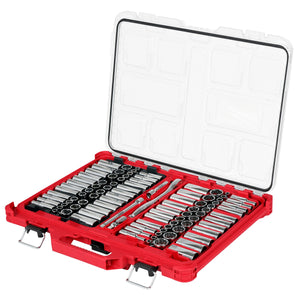 Milwaukee 48 - 22 - 9285 98pc 3/8" Drive 6 - Pt and 12 - Pt Metric & SAE Ratchet & Socket Set with PACKOUT™ Low - Profile Organizer - Mississauga Hardware Centre Inc