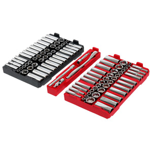 Milwaukee 48 - 22 - 9285 98pc 3/8" Drive 6 - Pt and 12 - Pt Metric & SAE Ratchet & Socket Set with PACKOUT™ Low - Profile Organizer - Mississauga Hardware Centre Inc