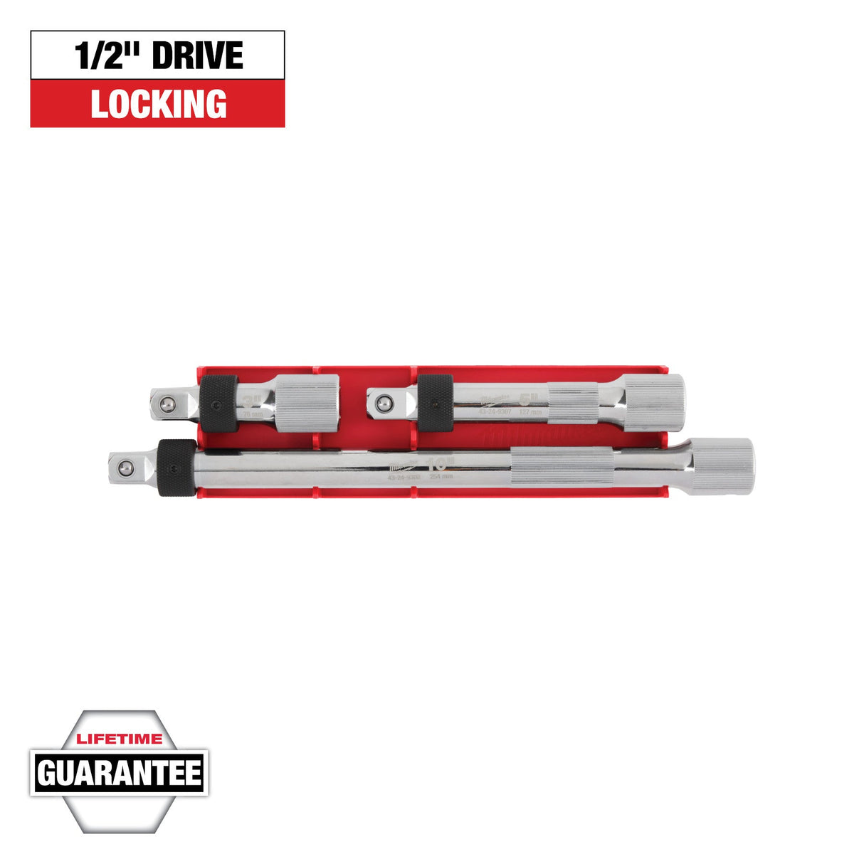 Milwaukee 48 - 22 - 9362 3pc 1/2” Drive Locking Extension Set - Mississauga Hardware Centre Inc