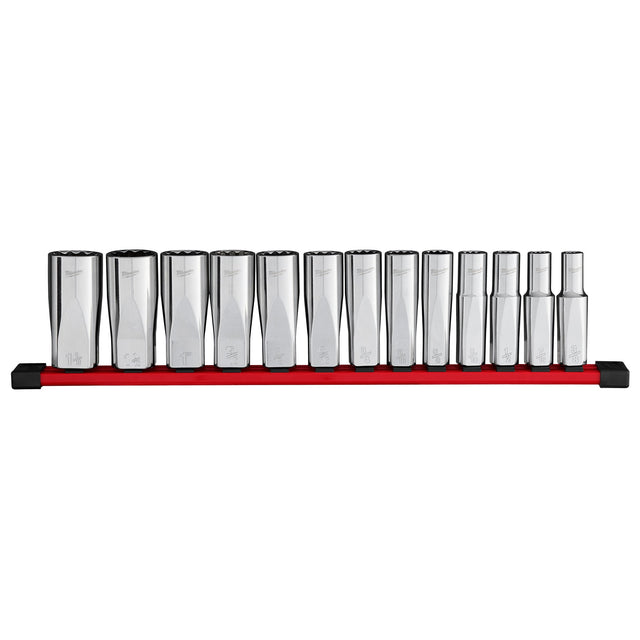 Milwaukee 48 - 22 - 9424 13pc 1/2” Drive 12 - Point Deep Well SAE Socket Set - Mississauga Hardware Centre Inc