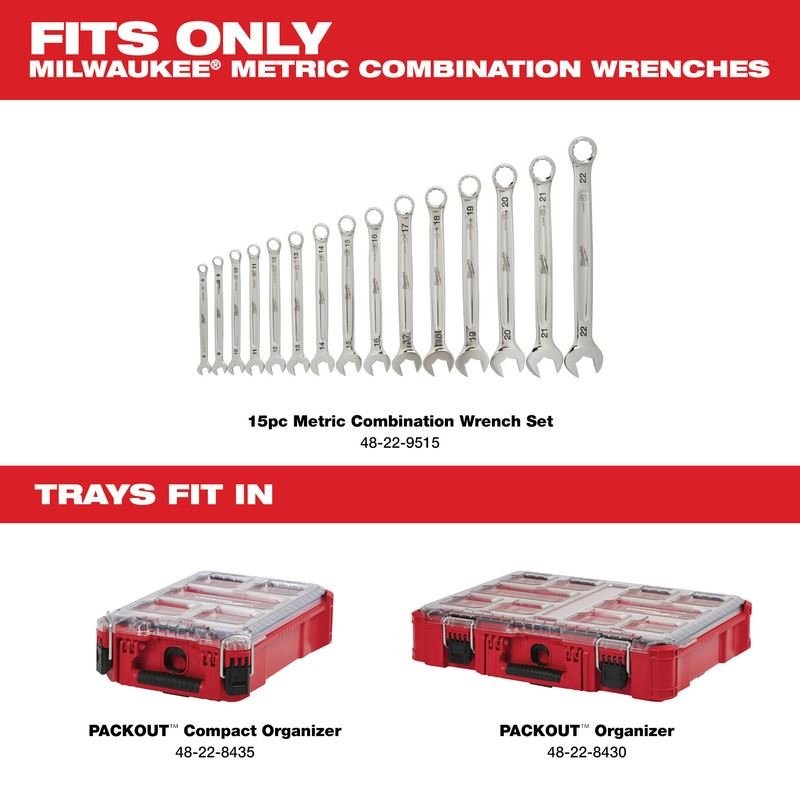 Milwaukee 48 - 22 - 9483T 15pc Metric Combination Wrench Trays - Mississauga Hardware Centre Inc