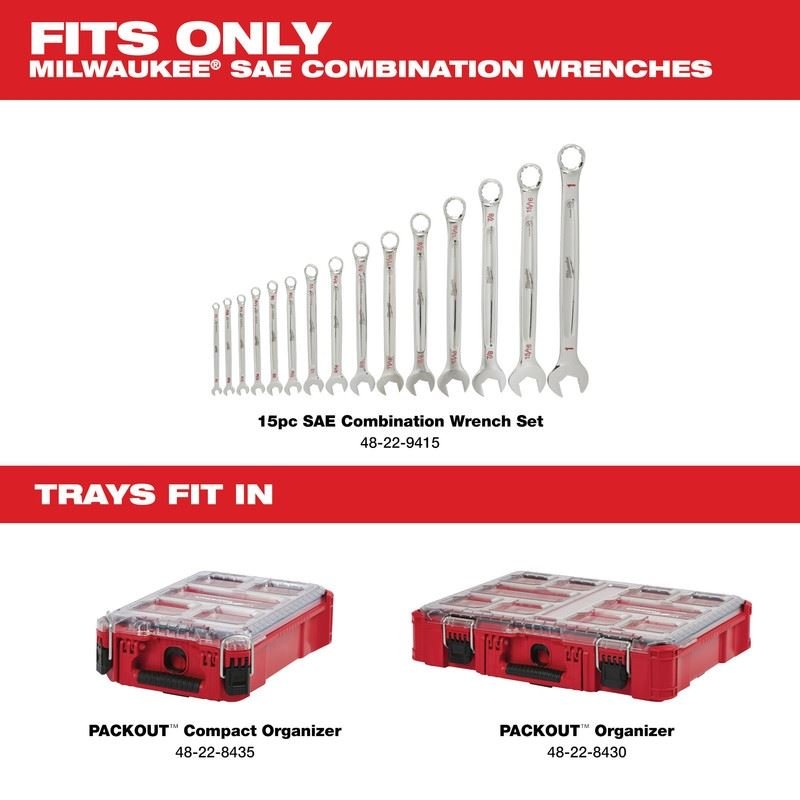 Milwaukee 48 - 22 - 9484T 15pc SAE Combination Wrench Trays - Mississauga Hardware Centre Inc