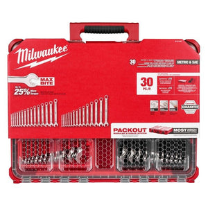 Milwaukee 48 - 22 - 9485 30pc Metric and SAE Combination Wrench Set with PACKOUT Organizer - Mississauga Hardware Centre Inc