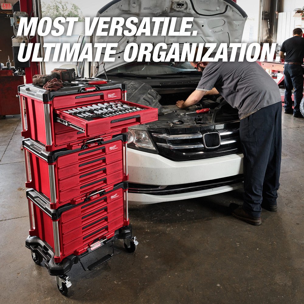 Milwaukee 48 - 22 - 9492 60pc. Metric & SAE Combination Wrench Set with PACKOUT™ 4 Drawer Tool Box
