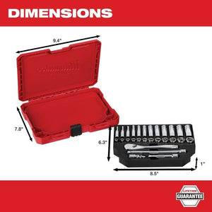 Milwaukee 48 - 22 - 9504 1/4in Drive 28pc Ratchet and Socket Set - Metric - Mississauga Hardware Centre Inc