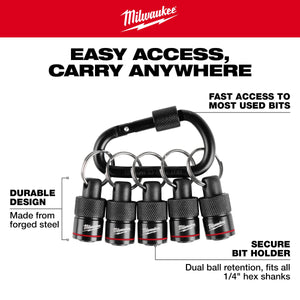 Milwaukee 48 - 32 - 4537 5PC Bit Holder with Carabiner - Mississauga Hardware Centre Inc