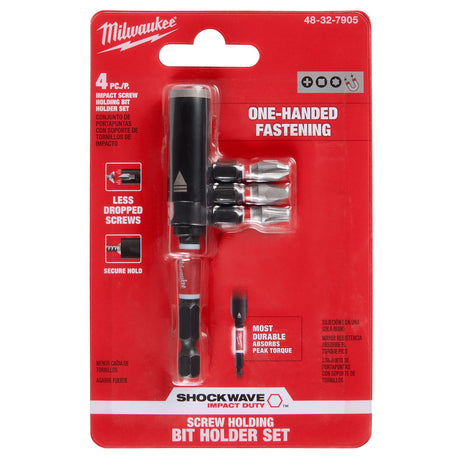 Milwaukee 48 - 32 - 7905 SHOCKWAVE™ Impact Duty 3in. Screw - Holding Bit Holder & Insert Bit Set (4Pc) - Mississauga Hardware Centre Inc
