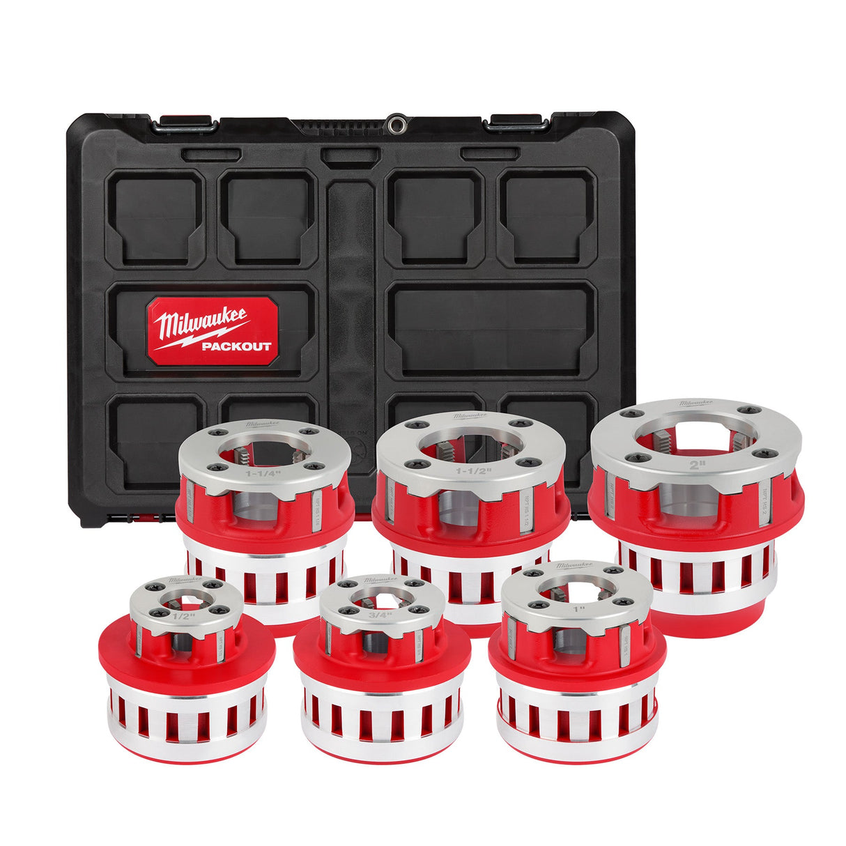 Milwaukee 48 - 36 - 1060 1/2" - 2" High Speed NPT Portable Pipe Threading Forged Aluminum Die Head Kit - Mississauga Hardware Centre Inc