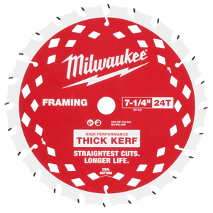 Milwaukee 48 - 40 - 0742 7 - 1/4" 24T Thick Kerf Framing Circular Saw Blade - 2PK - Mississauga Hardware Centre Inc