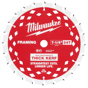 Milwaukee 48 - 40 - 0742 7 - 1/4" 24T Thick Kerf Framing Circular Saw Blade - 2PK - Mississauga Hardware Centre Inc
