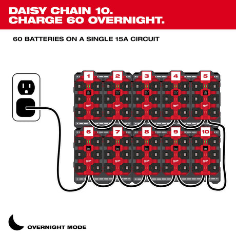 Milwaukee 48 - 59 - 1817 M18™ Six Bay Daisy Chain Rapid Charger - Mississauga Hardware Centre Inc