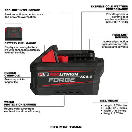 Milwaukee 48 - 59 - 1866 M18™ Dual Bay Super Charger Starter Kit with 2 XC 6.0 FORGE™ Batteries - Mississauga Hardware Centre Inc