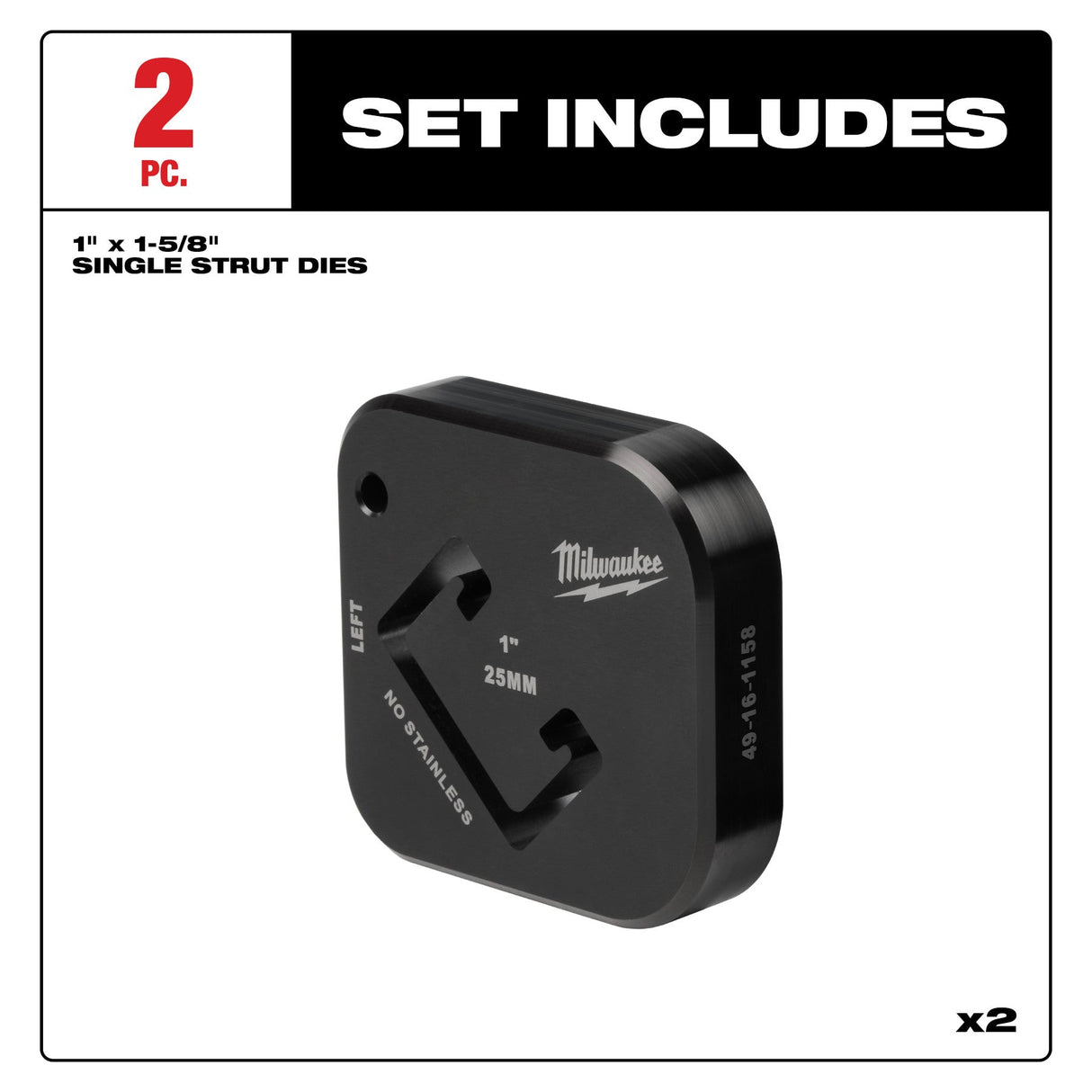 Milwaukee 49 - 16 - 1158 1" x 1 - 5/8 Strut Shearing Dies - Mississauga Hardware Centre Inc