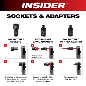 Milwaukee 49 - 16 - 1668 INSIDER™ Box Ratchet 3/8" Anvil Adapter - Mississauga Hardware Centre Inc