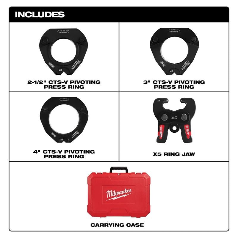 Milwaukee | 49 - 16 - 2690X CTS - V Pivoting Press Rings Kits 2 - 1/2" - 4" - Mississauga Hardware Centre Inc