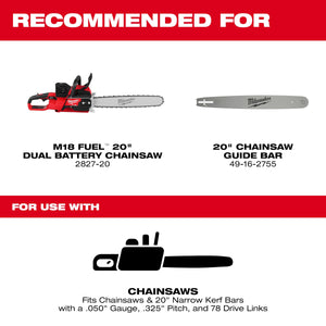 Milwaukee 49 - 16 - 2752 20" .325" Pitch, .050" Gauge Saw Chain - Mississauga Hardware Centre Inc