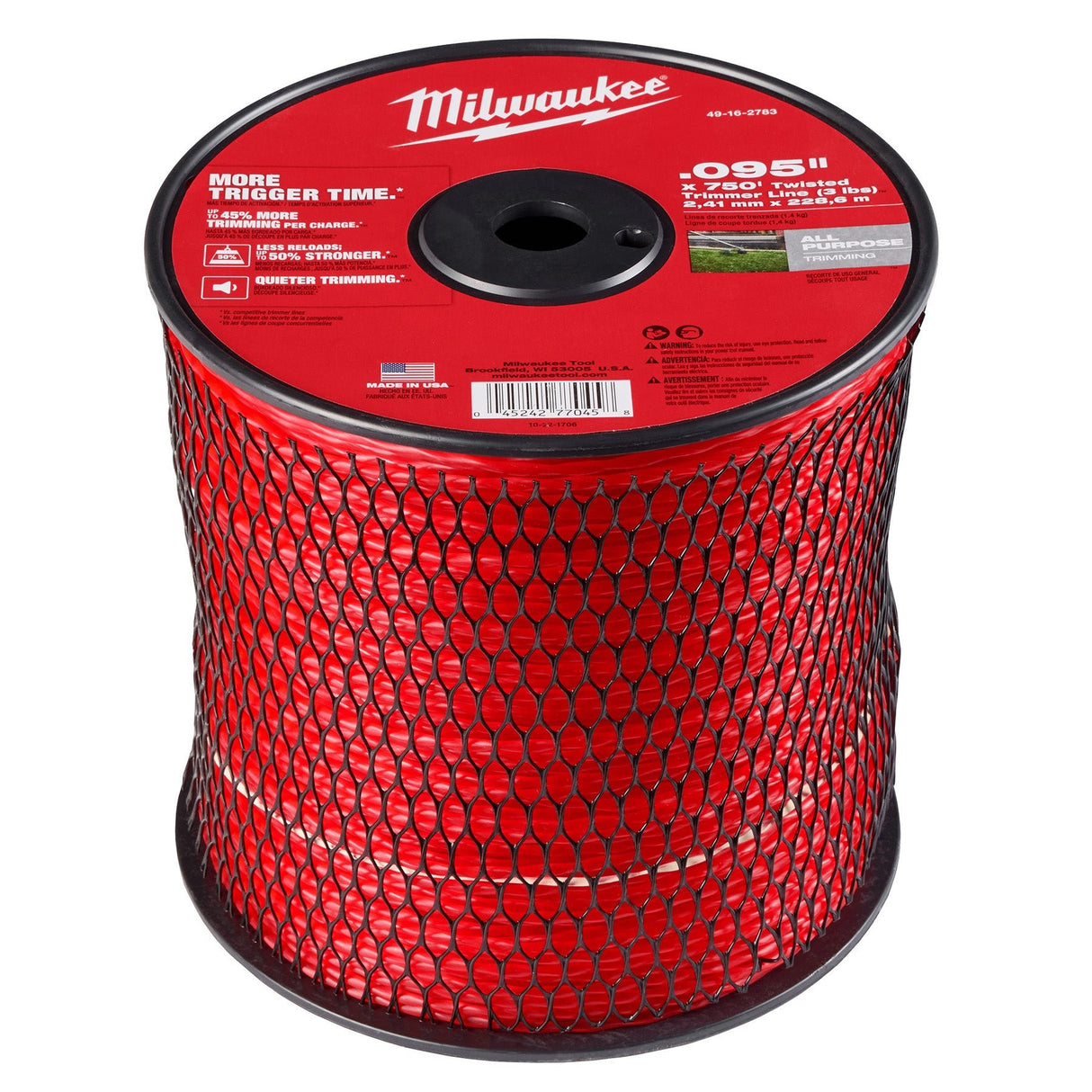 Milwaukee 49 - 16 - 2783 .095" x 750’ (3 lbs.) Twisted Trimmer Line - Mississauga Hardware Centre Inc