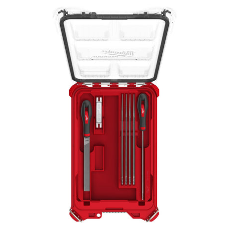 Milwaukee 49 - 16 - 2880 9pc Saw Chain Sharpening Set with PACKOUT™ Low - Profile Compact Organizer - Mississauga Hardware Centre Inc