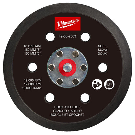 Milwaukee 49 - 36 - 2583 6" Hook & Loop Random Orbital Sander Backing Pad - Soft - Mississauga Hardware Centre Inc
