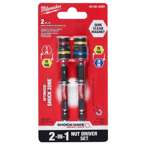 Milwaukee 49 - 66 - 4565 SHOCKWAVE Impact Duty QUIK - CLEAR 2 - in - 1 Magnetic Nut Driver Set 2PC - Mississauga Hardware Centre Inc