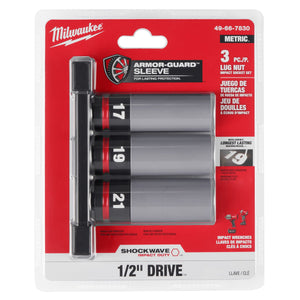 Milwaukee 49 - 66 - 7830 SHOCKWAVE Impact Duty™ 1/2 Drive Metric 3PC Lug Nut Wheel Socket Set - Mississauga Hardware Centre Inc