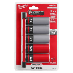 Milwaukee 49 - 66 - 7831 SHOCKWAVE 1/2 Drive SAE and Metric 5PC Lug Nut Wheel Socket Set - Mississauga Hardware Centre Inc