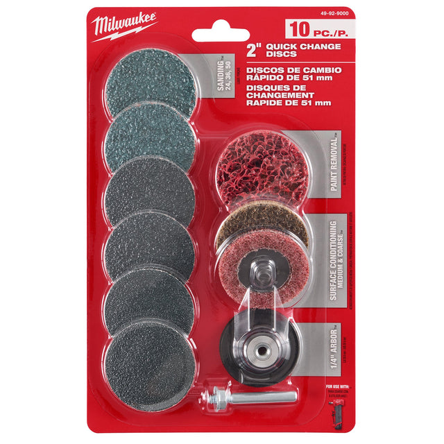 Milwaukee 49 - 92 - 9000 10PC 2" Quick Change Disc Kit - Mississauga Hardware Centre Inc