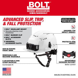 Milwaukee BOLT™ Front Brim Safety Helmet with IMPACT ARMOR™ Liner - Mississauga Hardware Centre Inc