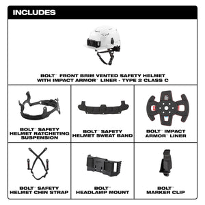 Milwaukee BOLT™ Front Brim Safety Helmet with IMPACT ARMOR™ Liner - Mississauga Hardware Centre Inc