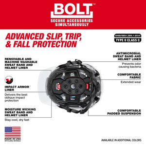 Milwaukee BOLT™ Front Brim Safety Helmet with IMPACT ARMOR™ Liner - Mississauga Hardware Centre Inc
