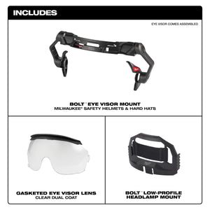Milwaukee BOLT™ Gasketed Eye Visor - Dual Coat Lens (Compatible with Milwaukee® BOLT™ Safety Helmets & BOLT™ Hard Hats) - Mississauga Hardware Centre Inc