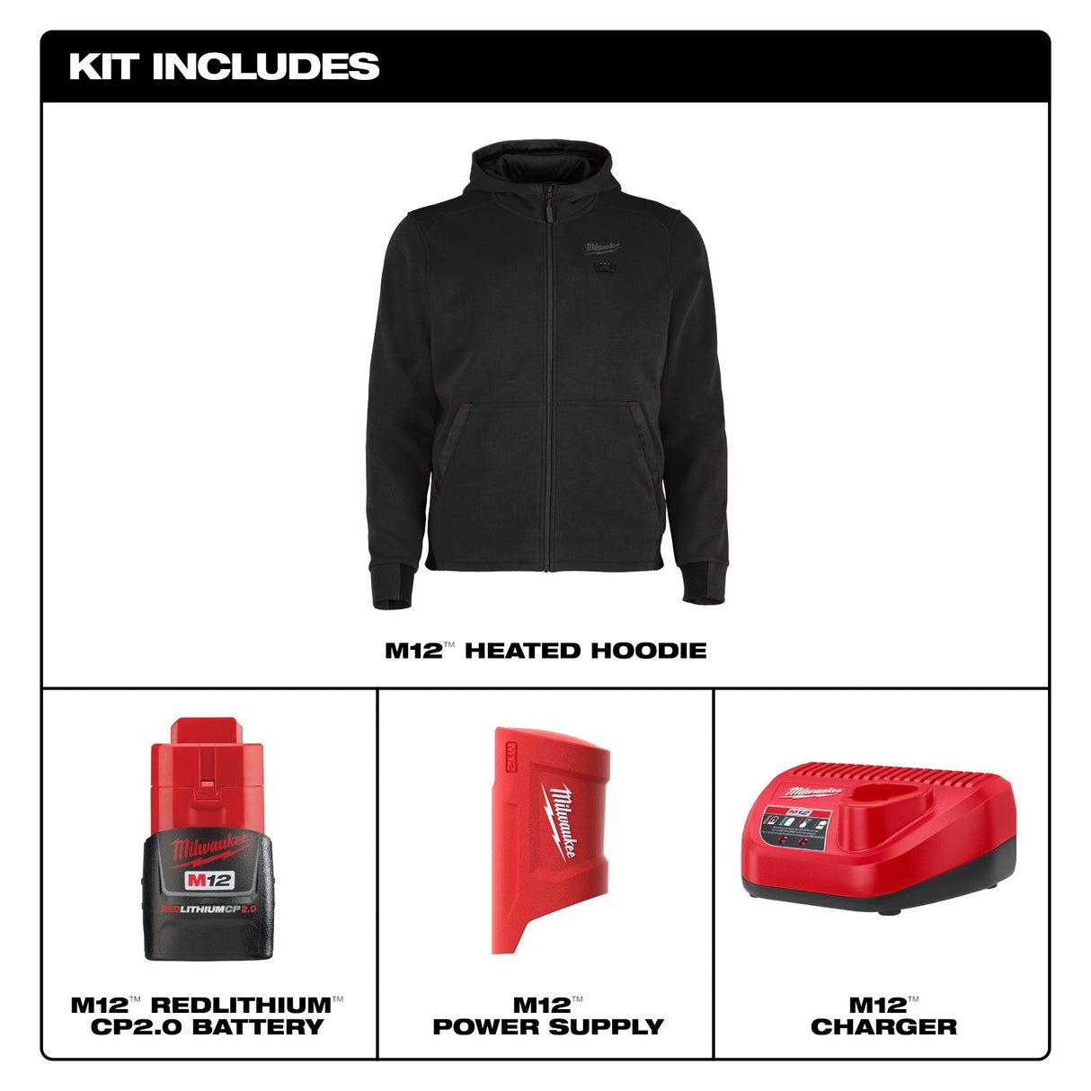 Milwaukee M12 Heated Hoodie - Black - Mississauga Hardware Centre Inc