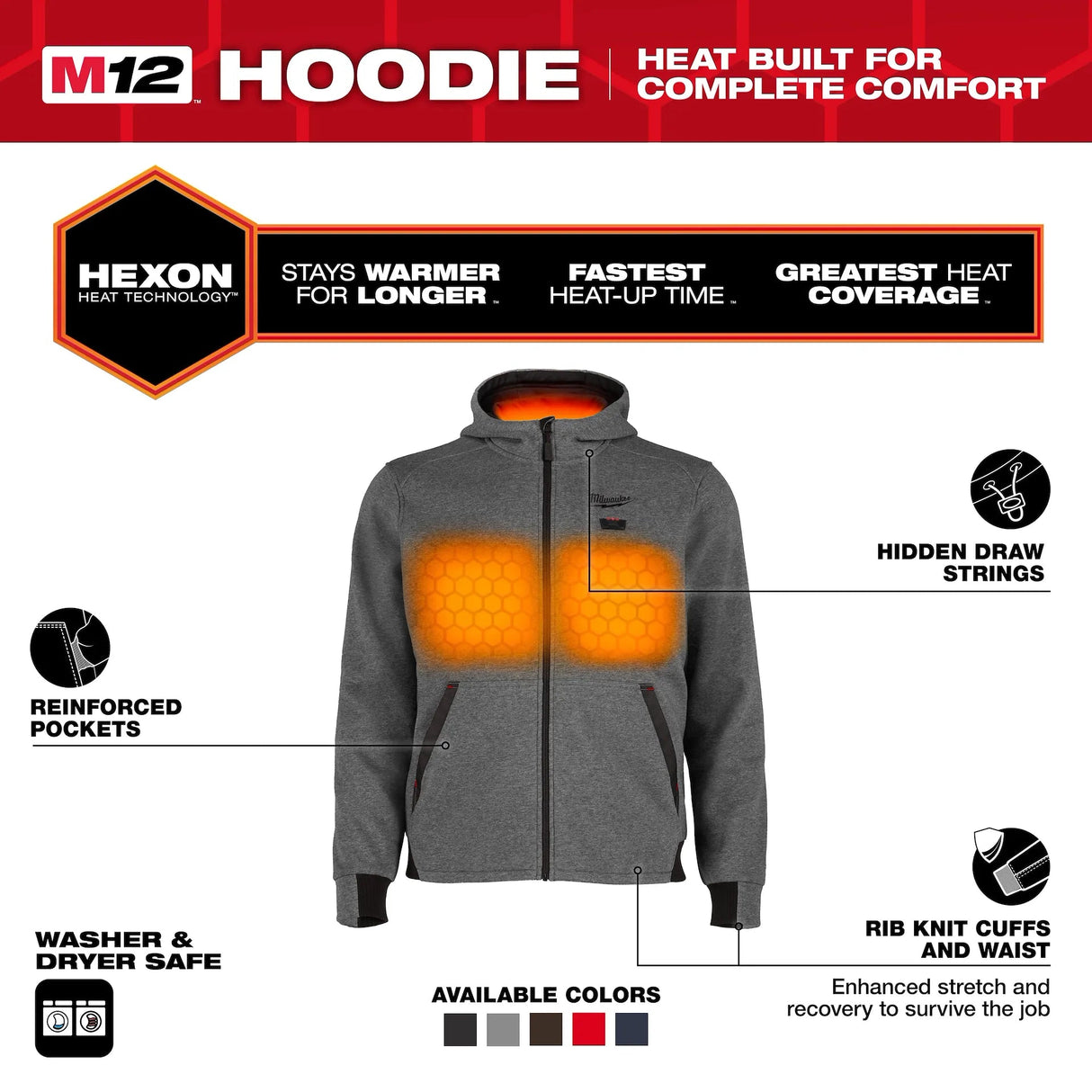 Milwaukee M12 Heated Hoodie - Grey MED - Mississauga Hardware Centre Inc