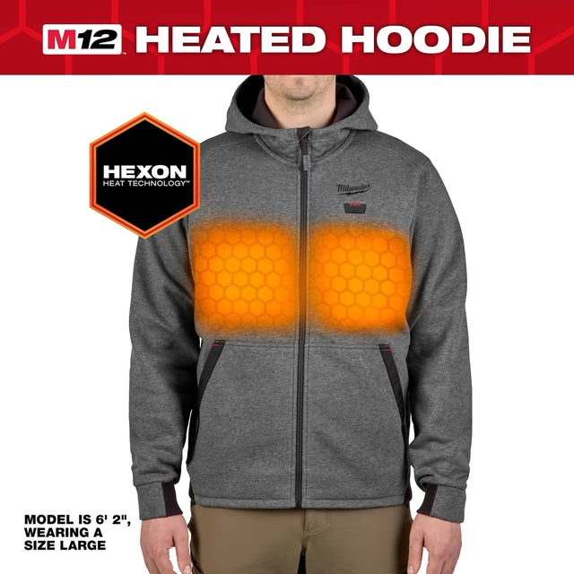 Milwaukee M12 Heated Hoodie - Grey MED - Mississauga Hardware Centre Inc