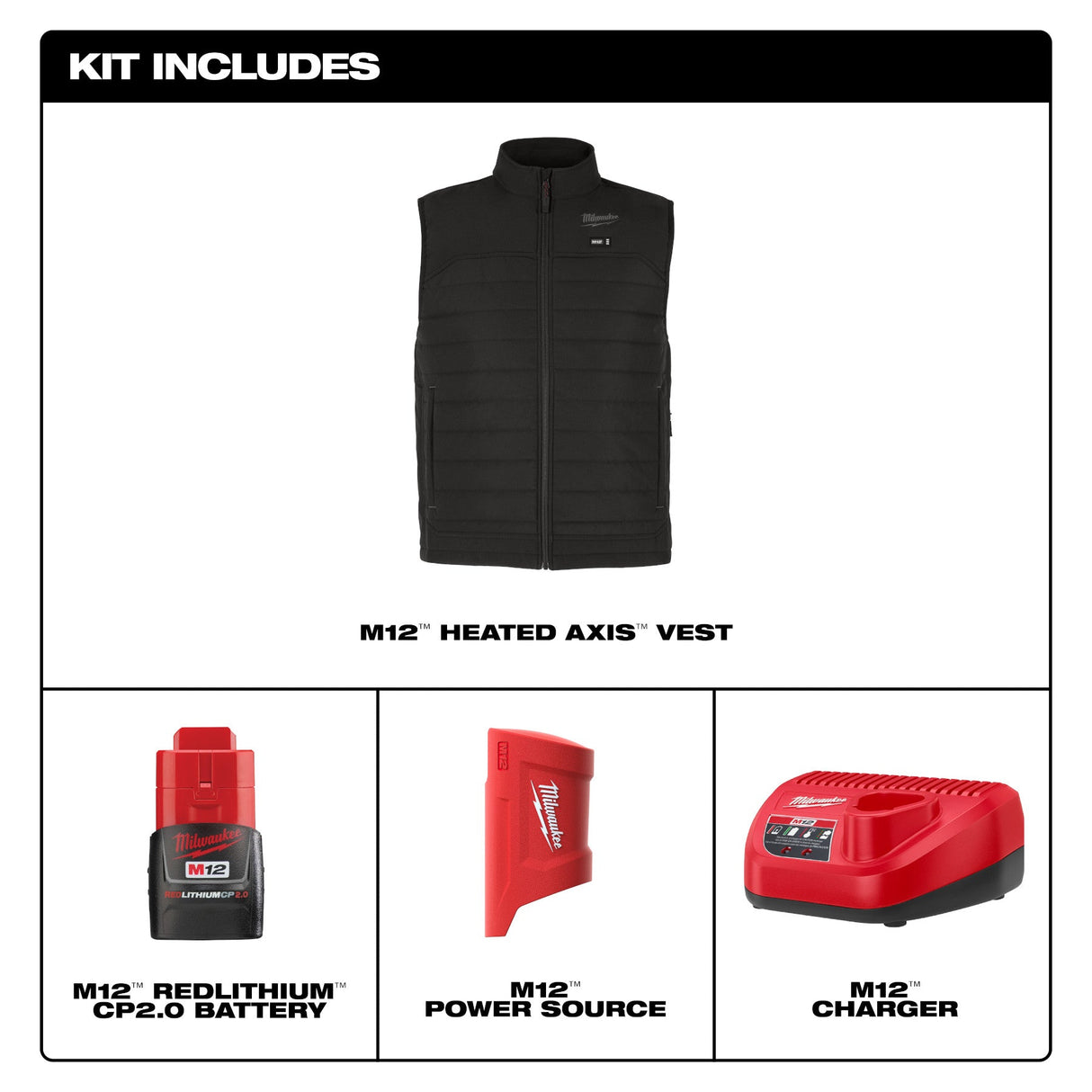 Milwaukee M300 - 21 M12™ Heated AXIS™ Vest - Mississauga Hardware Centre Inc